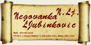 Negovanka LJubinković vizit kartica
